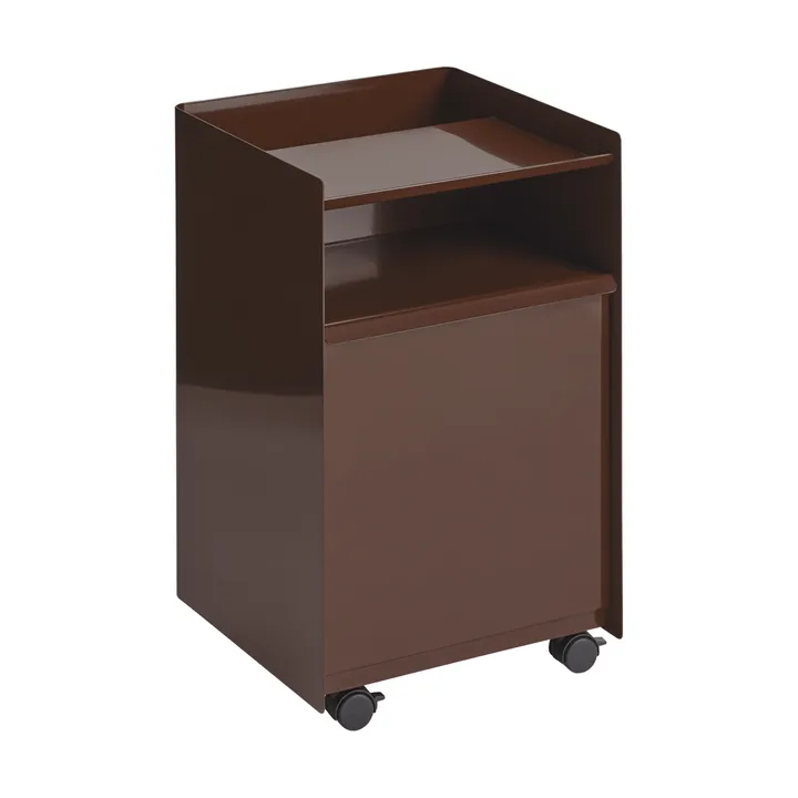 Folded Trolley Rollwagen mit Schublade - Dunkelrot - Muuto