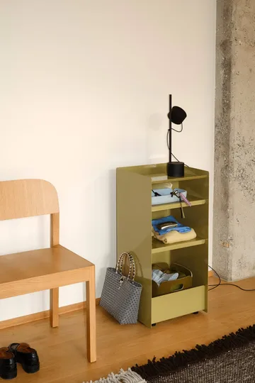 Folded Trolley Rollwagen offen - Dunkelbeige Grün, 37,4x38,7x37,2 cm - Muuto