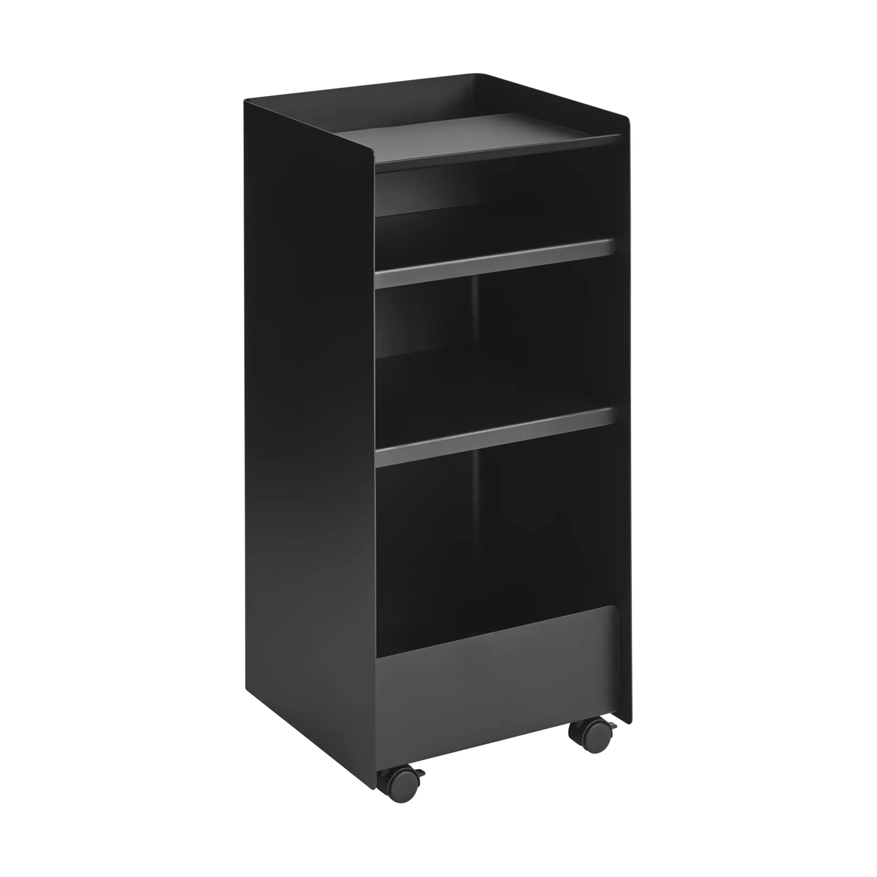 Folded Trolley Rollwagen offen, Schwarz, 37,4x38,7x37,2 cm Muuto