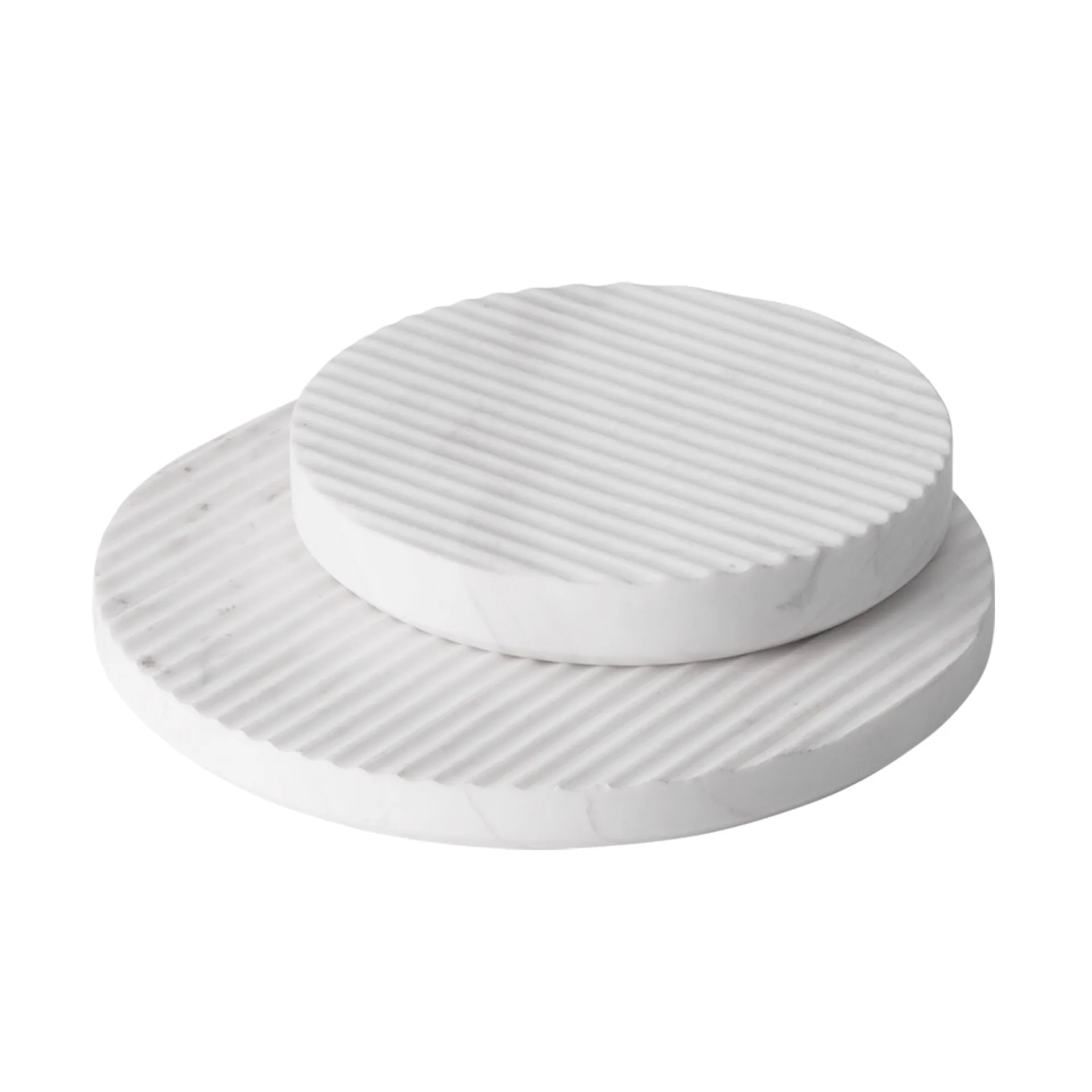 Groove Topfuntersetzer Marmor, Weiß klein Muuto