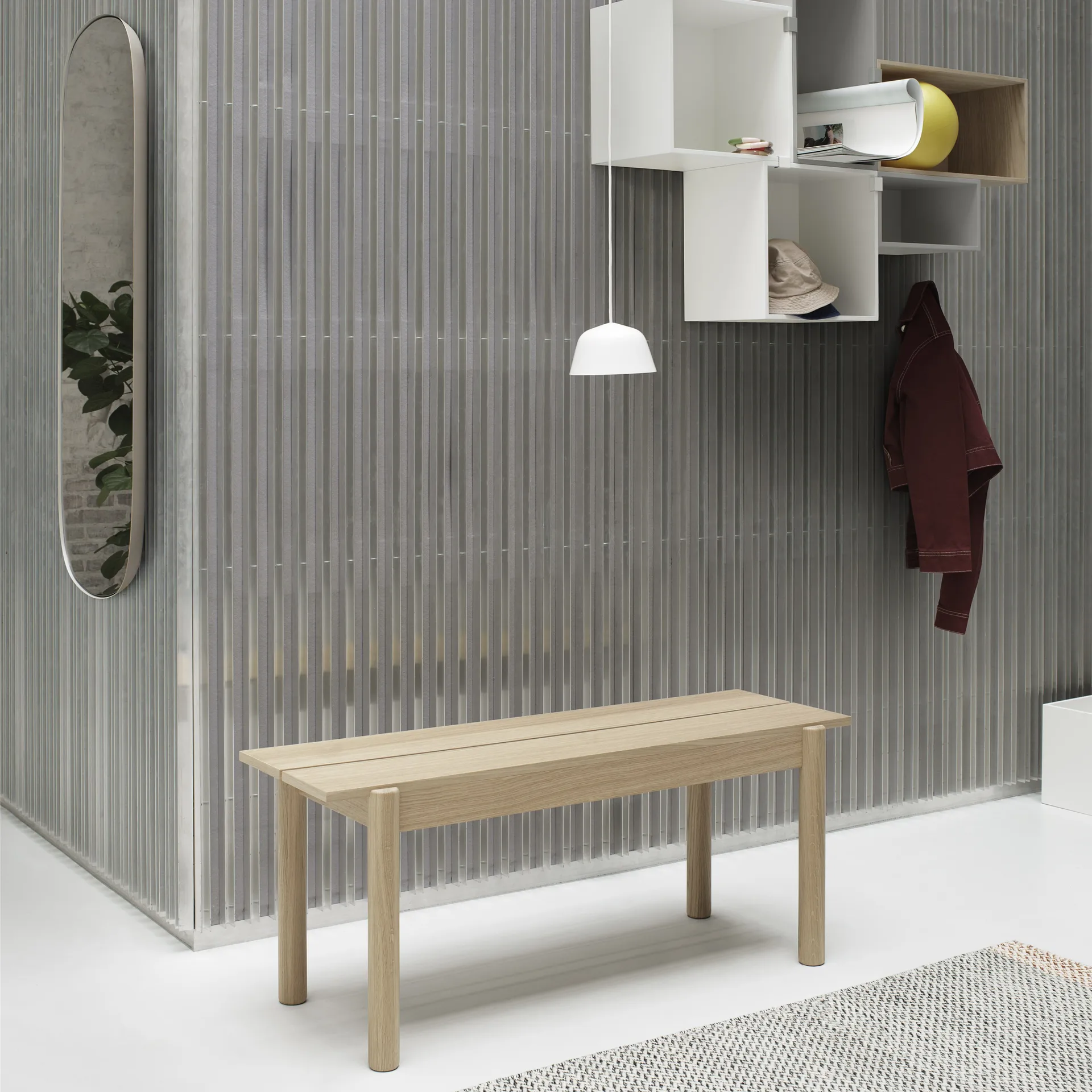 Linear Bank , Eiche, 110cm Muuto