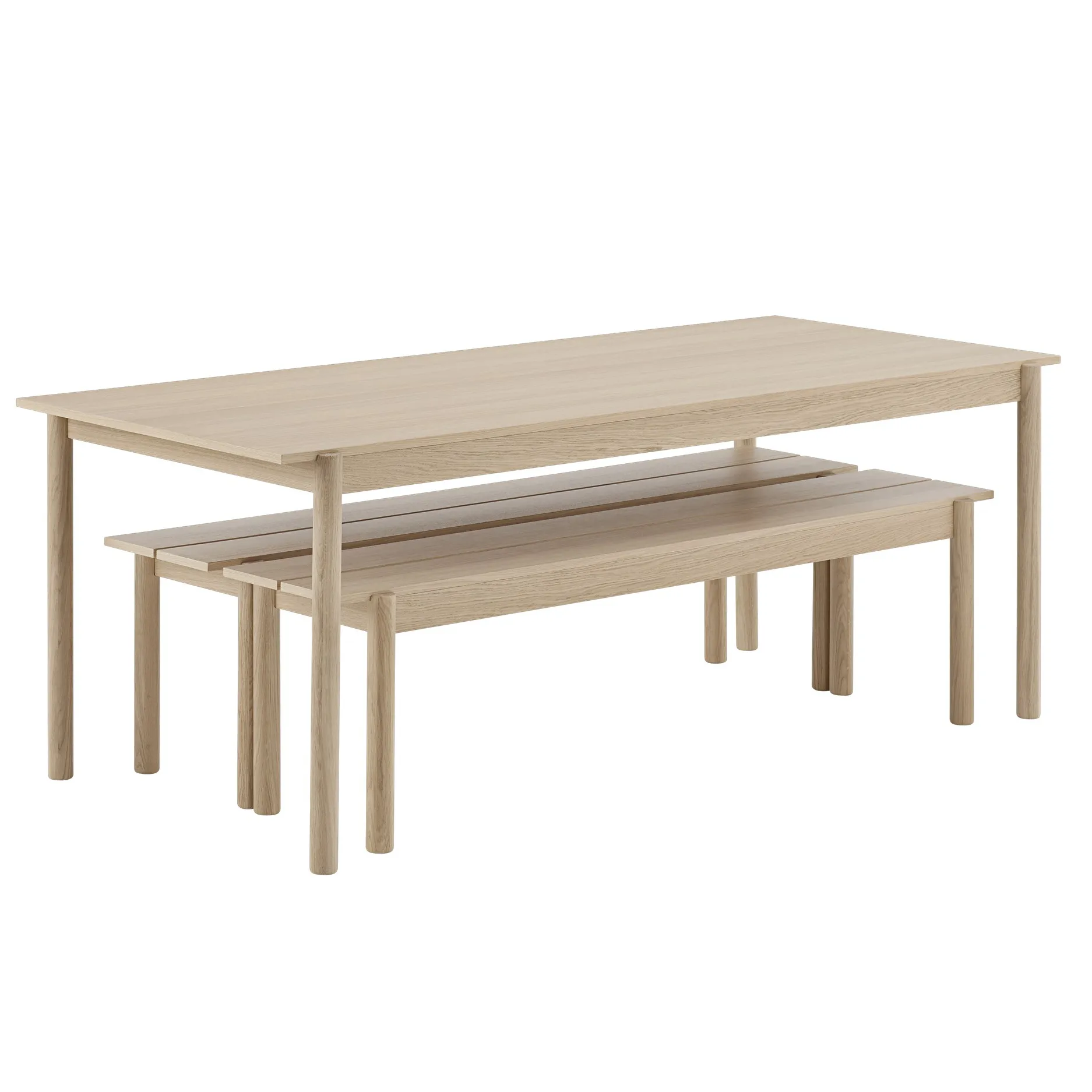 Linear Holztisch Eiche, 200 x 90cm Muuto