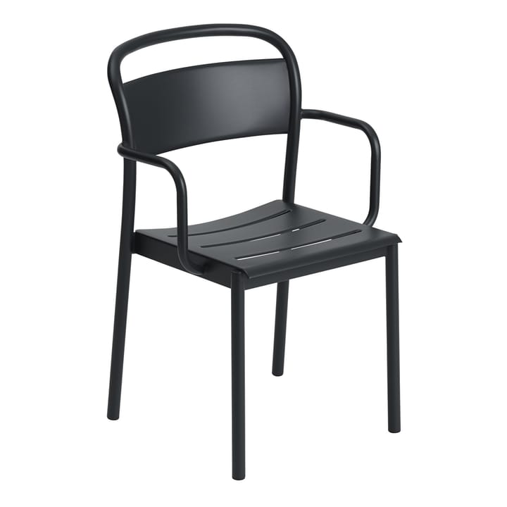 Linear steel armchair Armstuhl - Black - Muuto