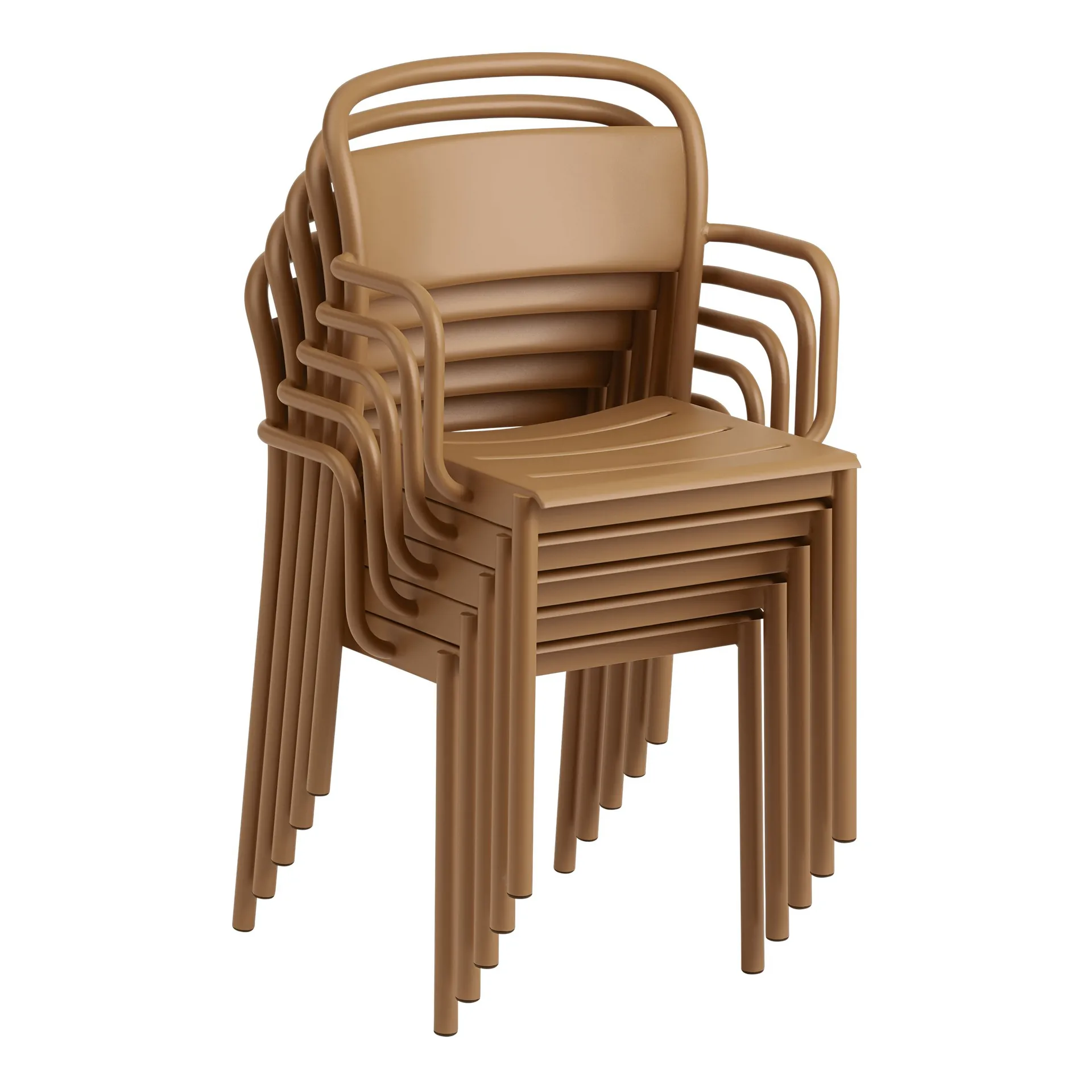 Linear steel armchair Armstuhl, Burnt orange Muuto