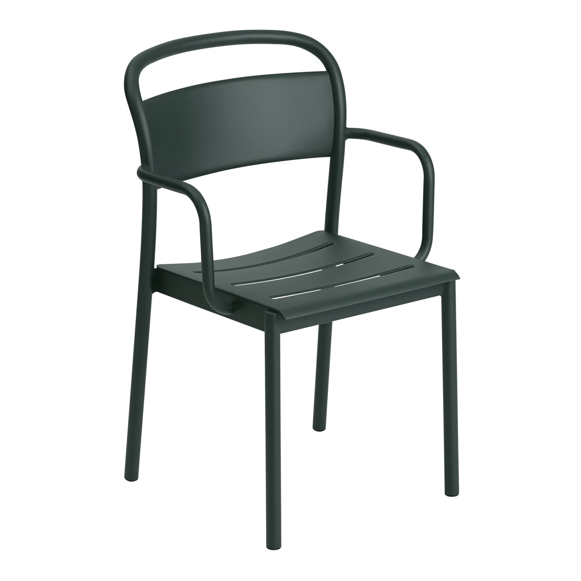 Linear steel armchair Armstuhl, Dark green Muuto