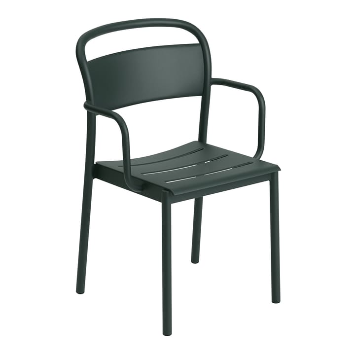 Linear steel armchair Armstuhl - Dark green - Muuto