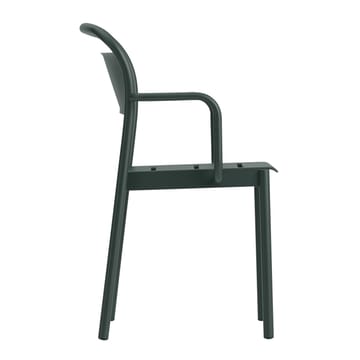 Linear steel armchair Armstuhl - Dark green - Muuto