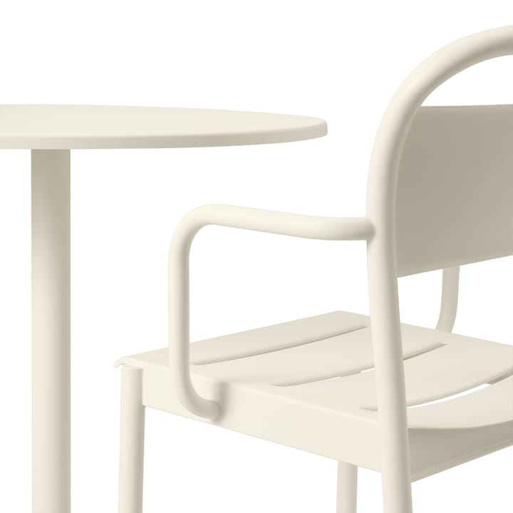 Linear steel armchair Armstuhl - Off-white - Muuto