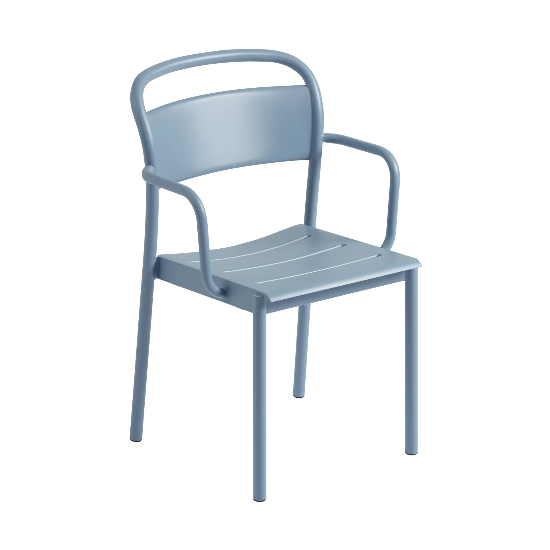 Linear steel armchair Armstuhl, Pale blue Muuto