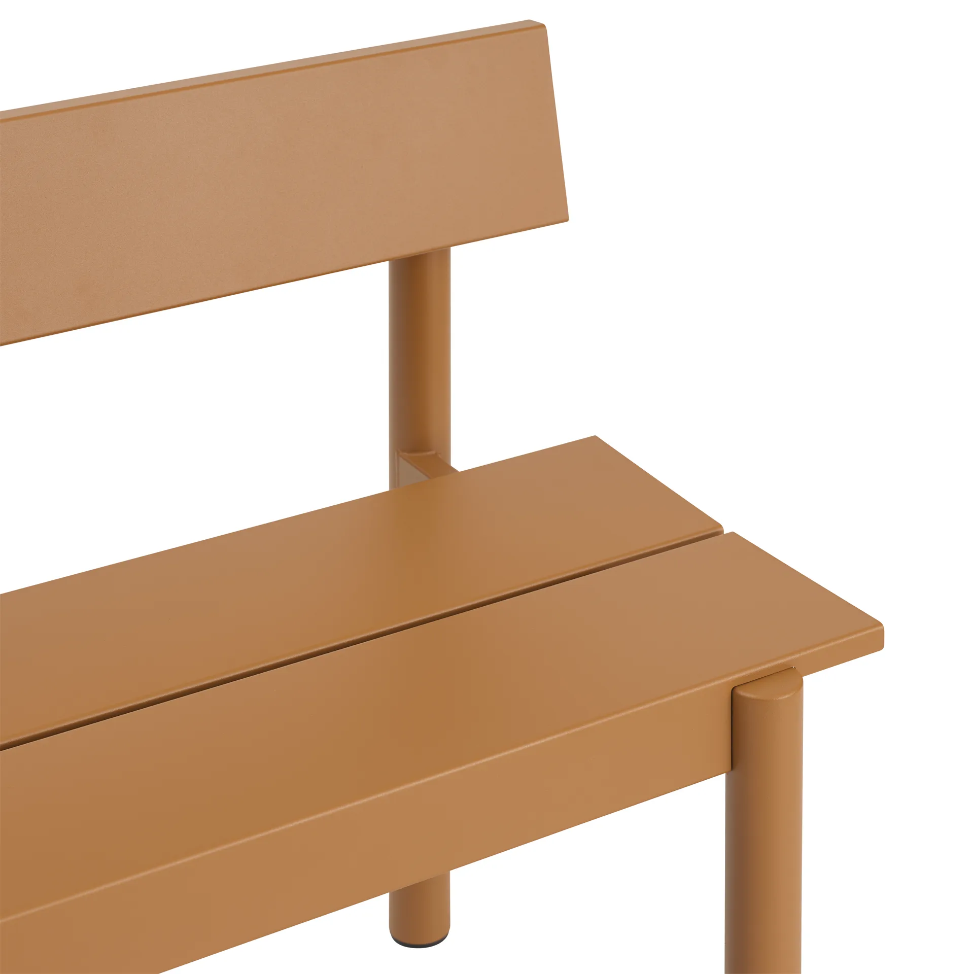 Linear Steel Bank mit Rückenlehne, Burnt orange, 110x34 cm Muuto