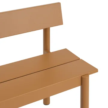 Linear Steel Bank mit Rückenlehne - Burnt orange, 110x34 cm - Muuto