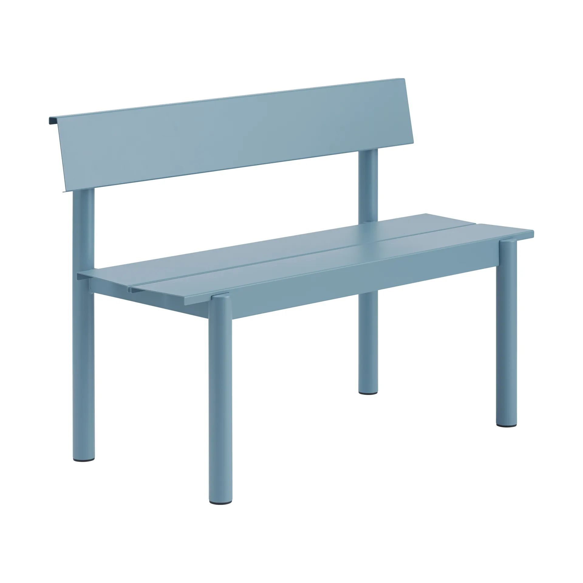 Linear Steel Bank mit Rückenlehne, Pale blue, 110x34 cm Muuto