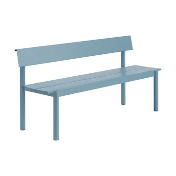 Linear Steel Bank mit Rückenlehne - Pale blue, 170x34 cm - Muuto