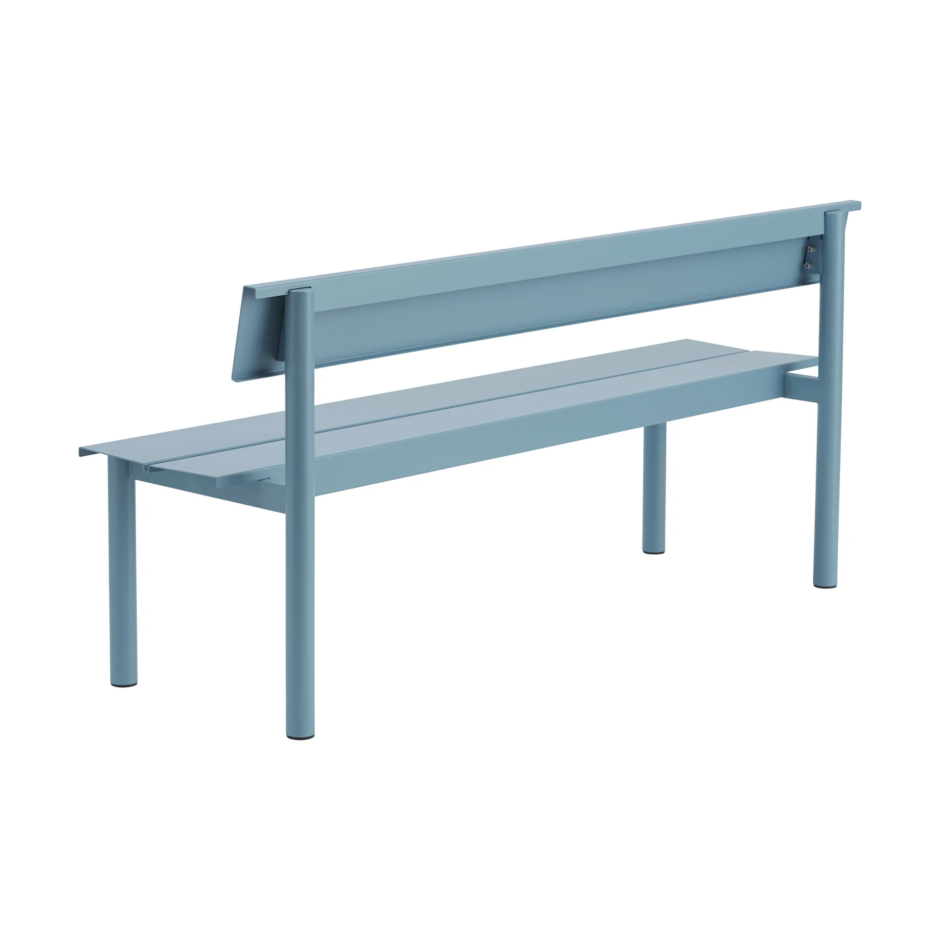 Linear Steel Bank mit Rückenlehne, Pale blue, 170x34 cm Muuto