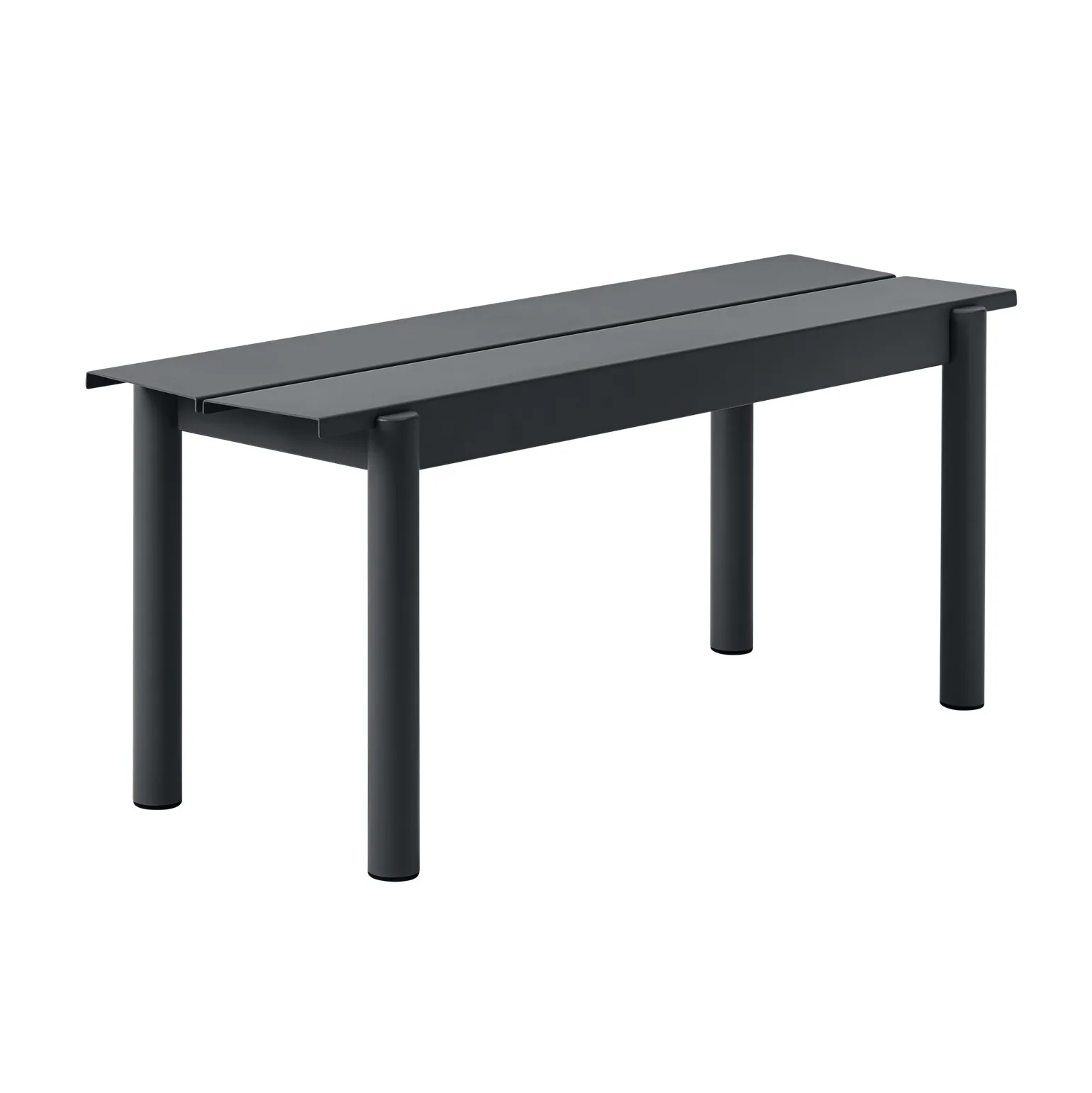 Linear steel bench Stahlbank 110cm, Black Muuto