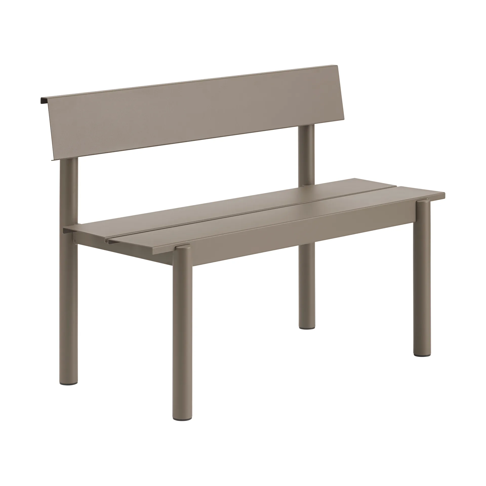 Linear steel bench Stahlbank 110cm, Taupe Muuto