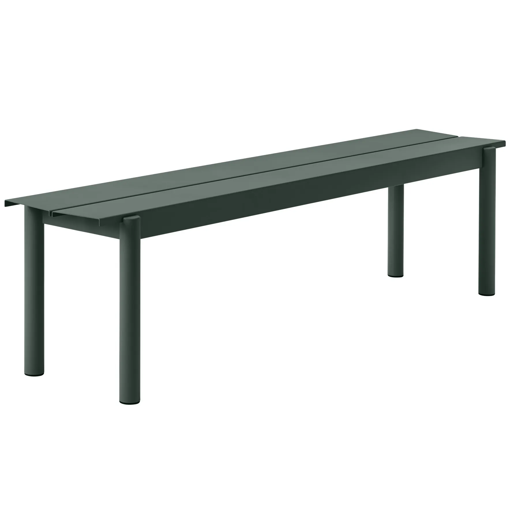 Linear steel bench Stahlbank 170cm, Dark green Muuto