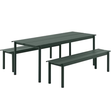 Linear steel bench Stahlbank 170cm - Dunkelgrün - Muuto