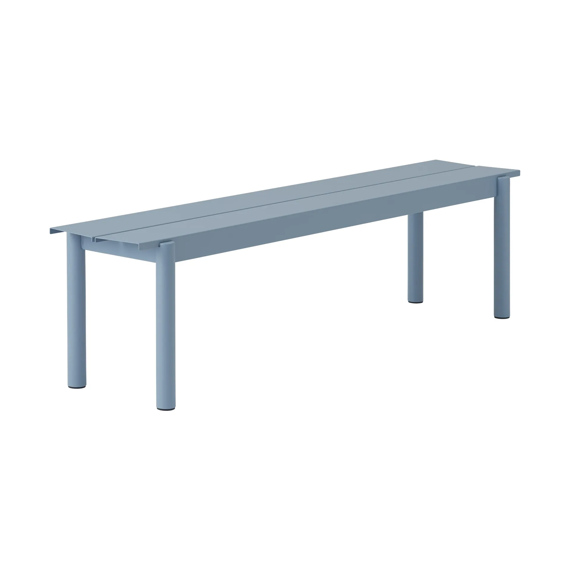 Linear steel bench Stahlbank 170cm, Pale blue Muuto