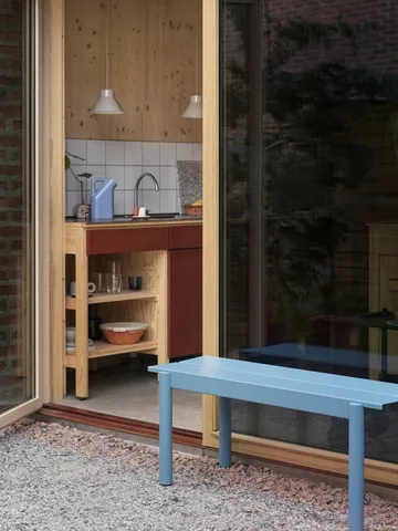 Linear steel bench Stahlbank 170cm - Pale blue - Muuto