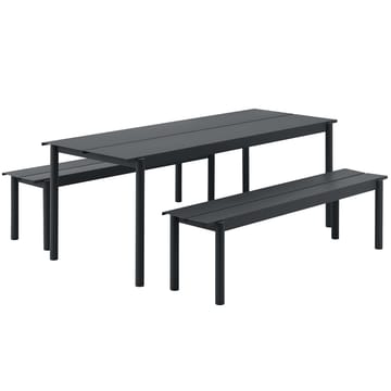 Linear steel bench Stahlbank 170cm - Schwarz - Muuto