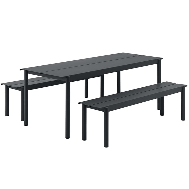 Linear steel bench Stahlbank 170cm - Schwarz - Muuto