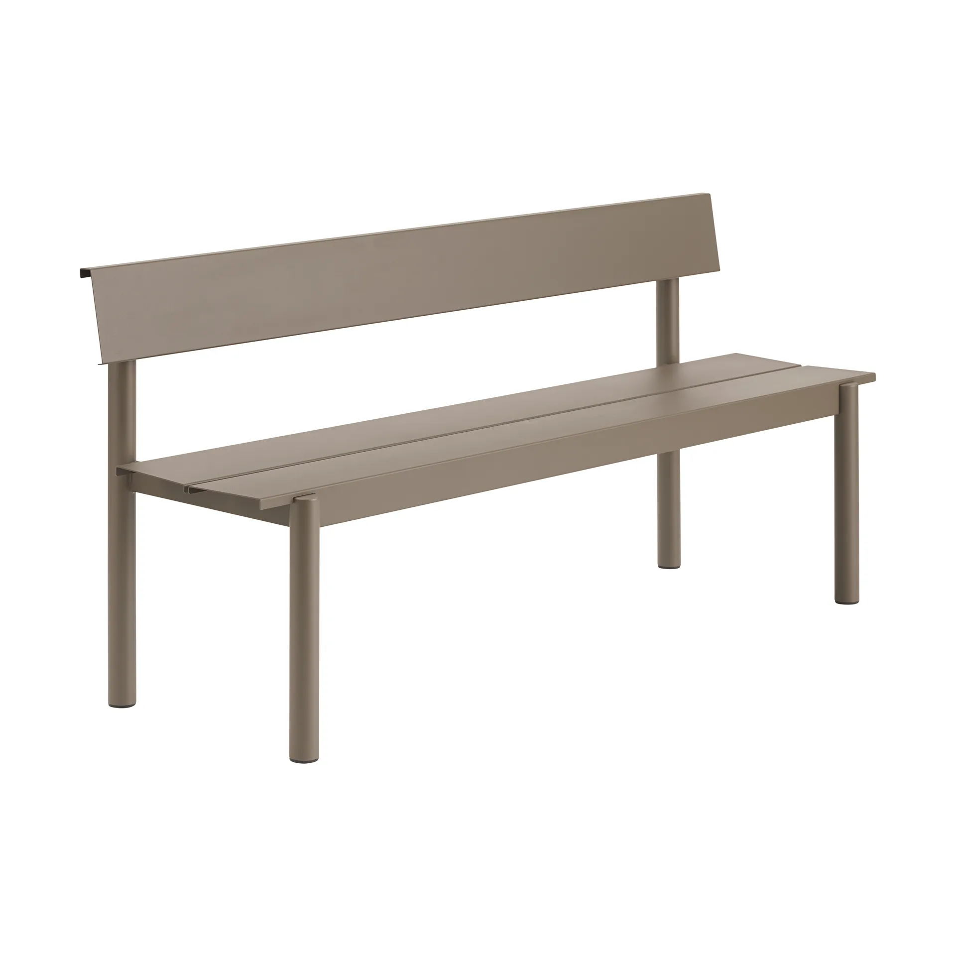Linear steel bench Stahlbank 170cm, Taupe Muuto