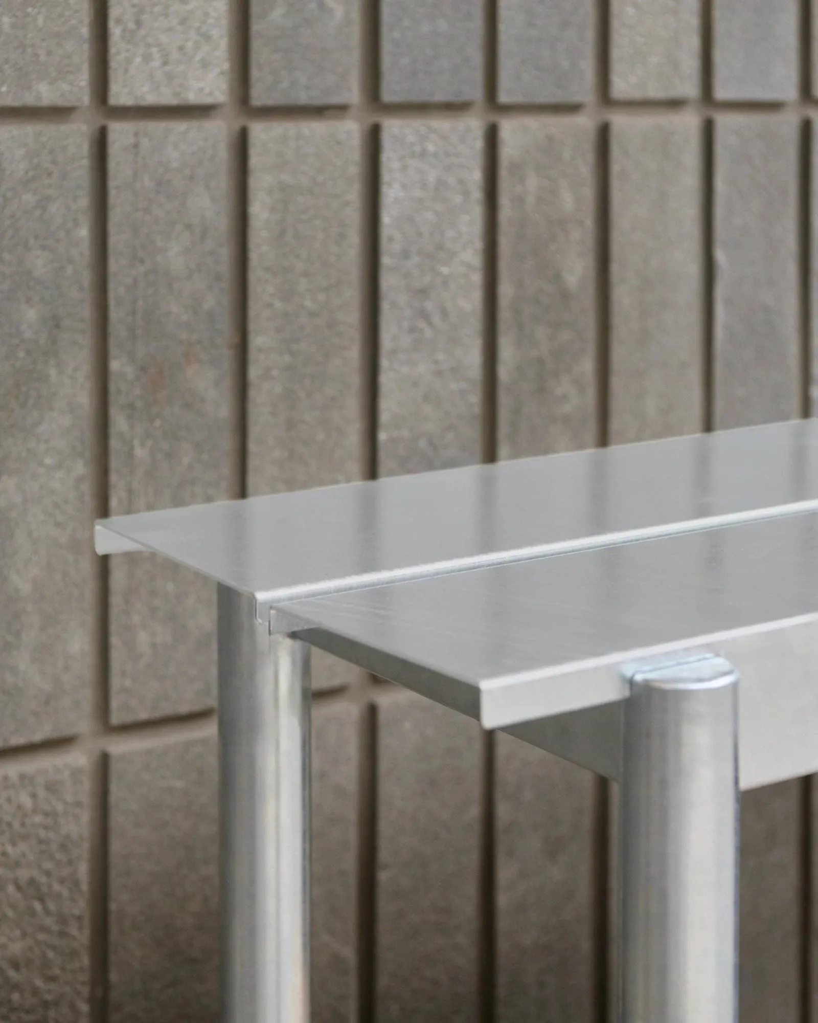 Linear steel bench Stahlbank 170cm, Warm galvanized steel Muuto