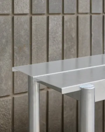 Linear steel bench Stahlbank 170cm - Warm galvanized steel - Muuto