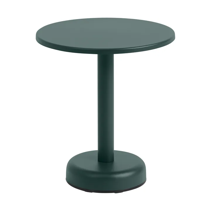 Linear Steel Couchtisch - Dark green, Ø42x47 cm - Muuto