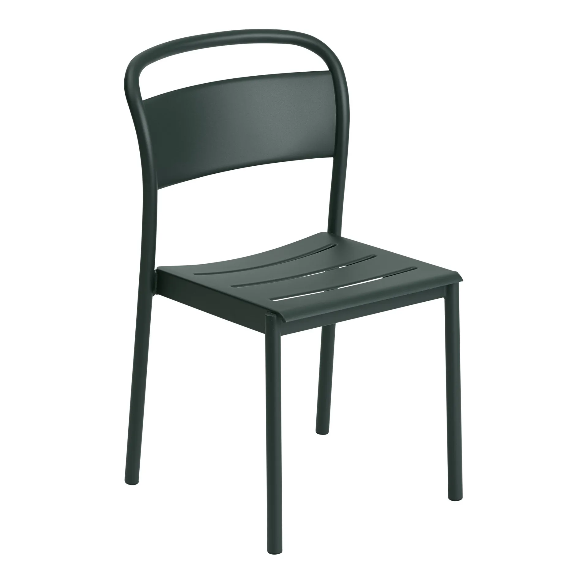 Linear steel side chair Stahlstuhl, Dark green Muuto