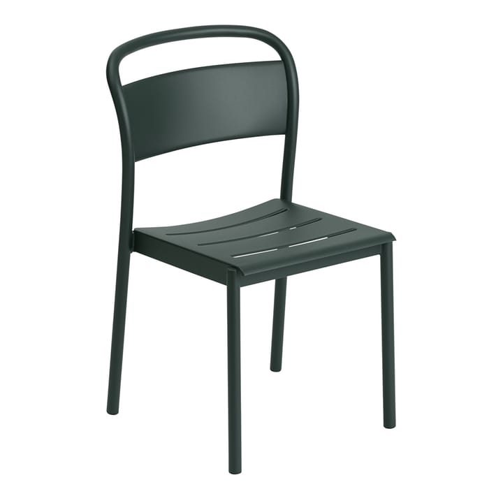 Linear steel side chair Stahlstuhl - Dark green - Muuto