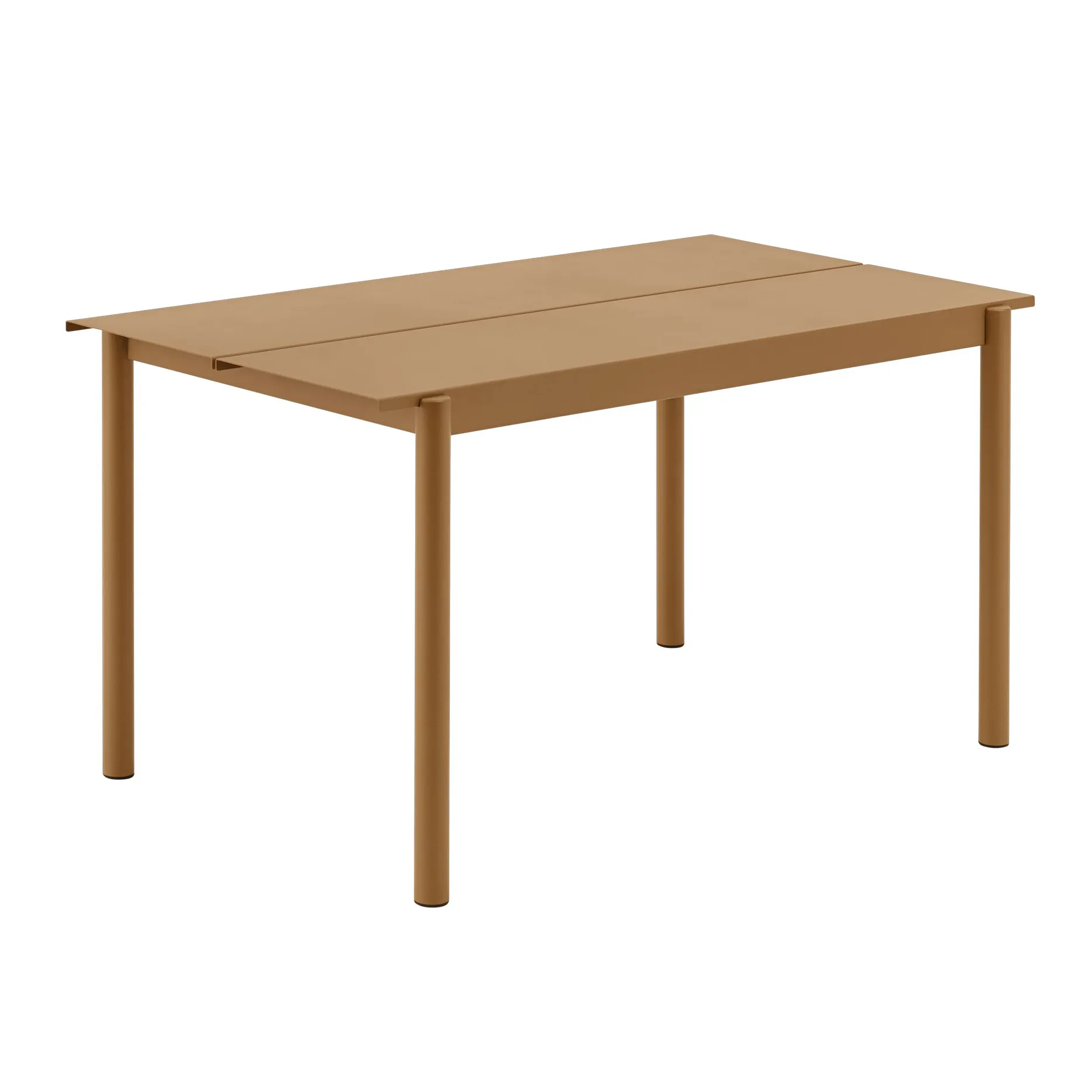 Linear steel table Stahltisch 140cm, Burnt orange Muuto