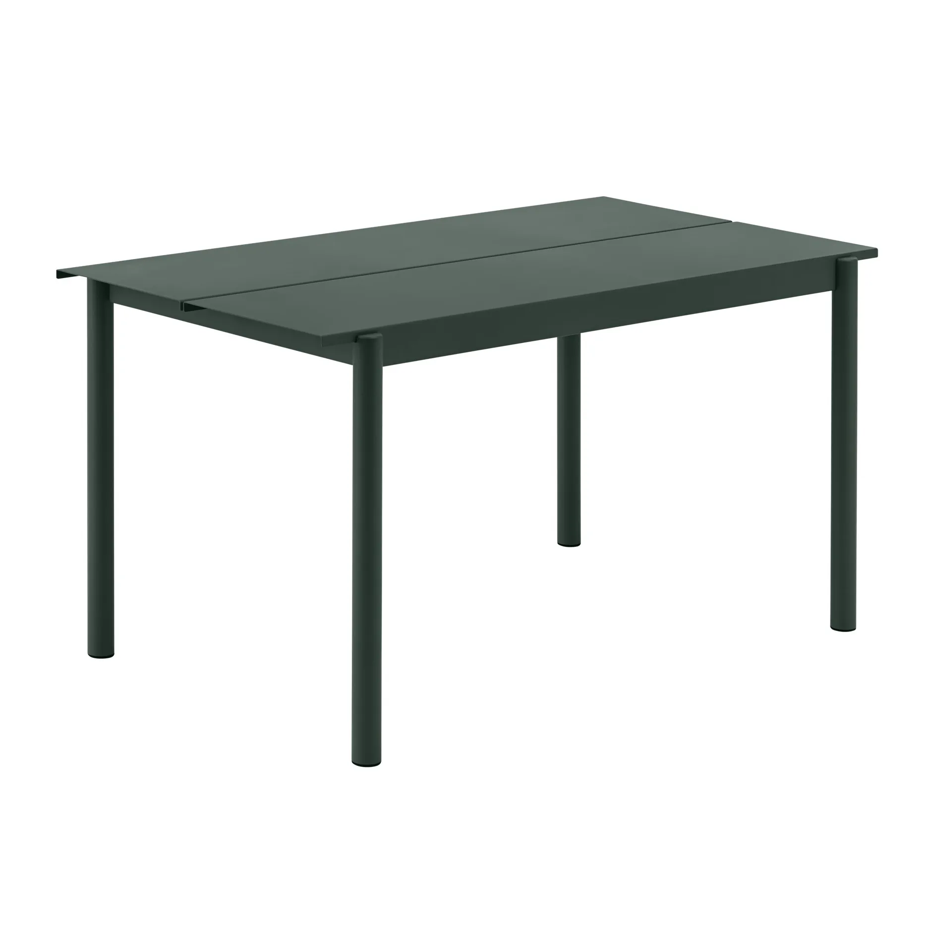 Linear steel table Stahltisch 140cm, Dark green Muuto