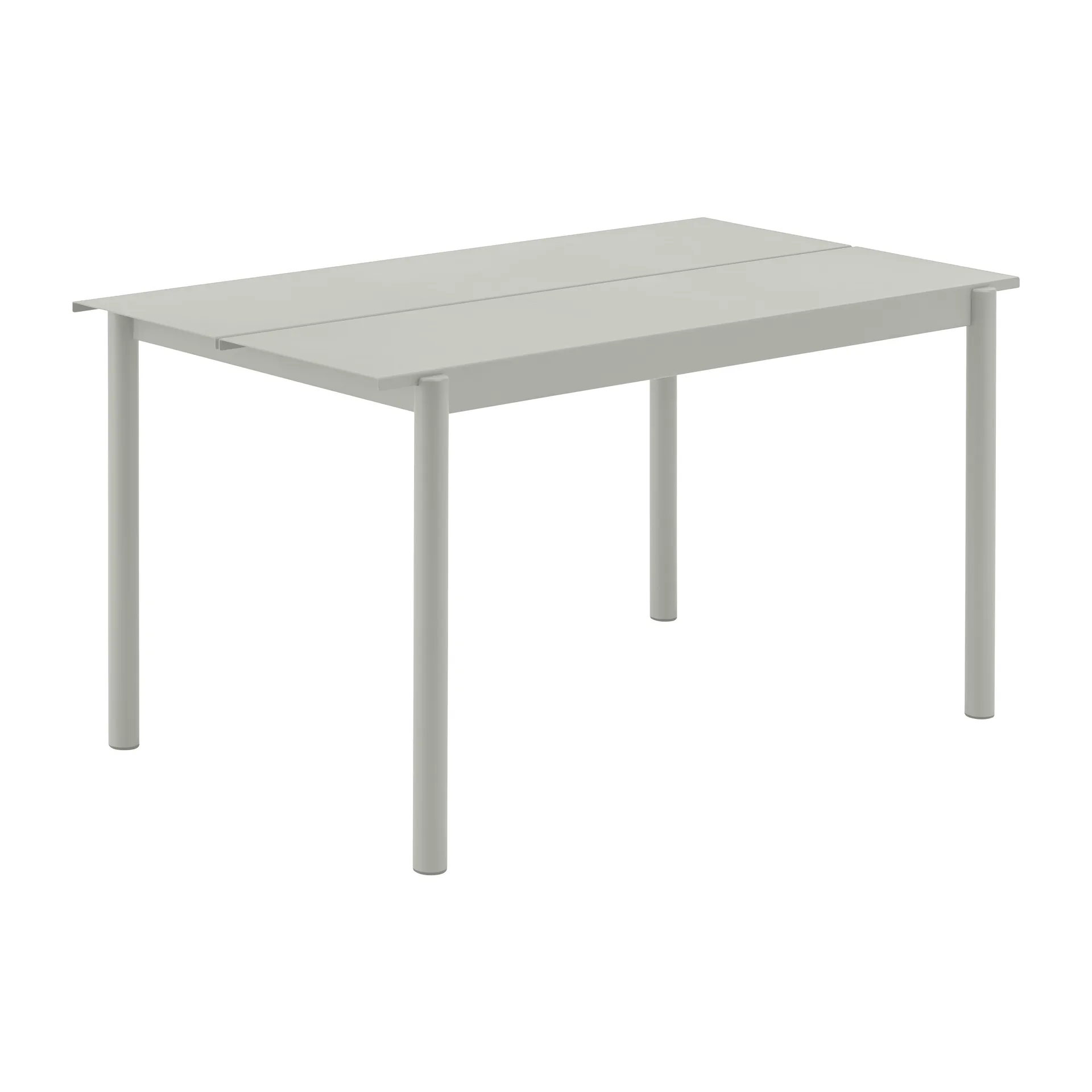 Linear steel table Stahltisch 140cm, Grey (RAL 7044) Muuto