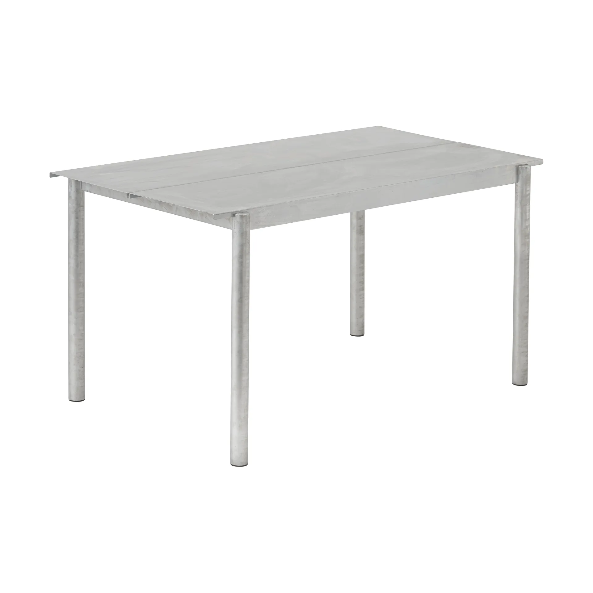 Linear steel table Stahltisch 140cm, Warm galvanized steel Muuto