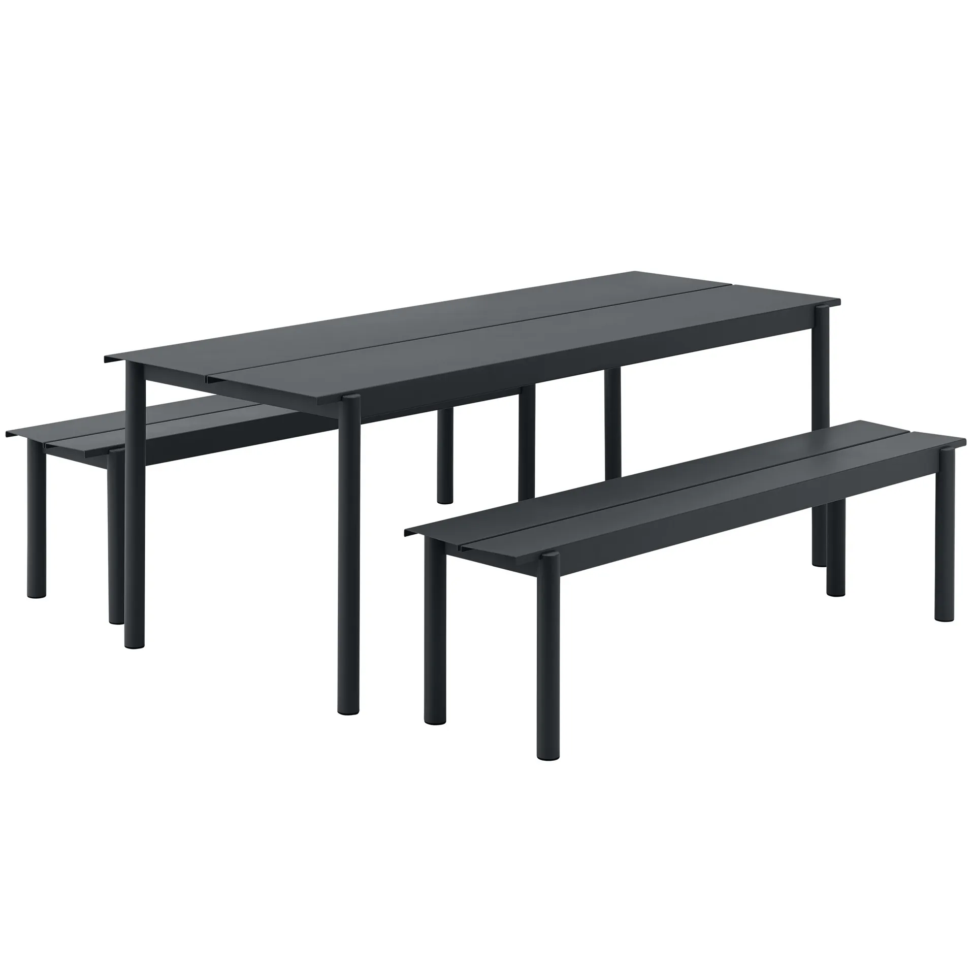 Linear steel table Stahltisch 75 x 200cm, Black Muuto