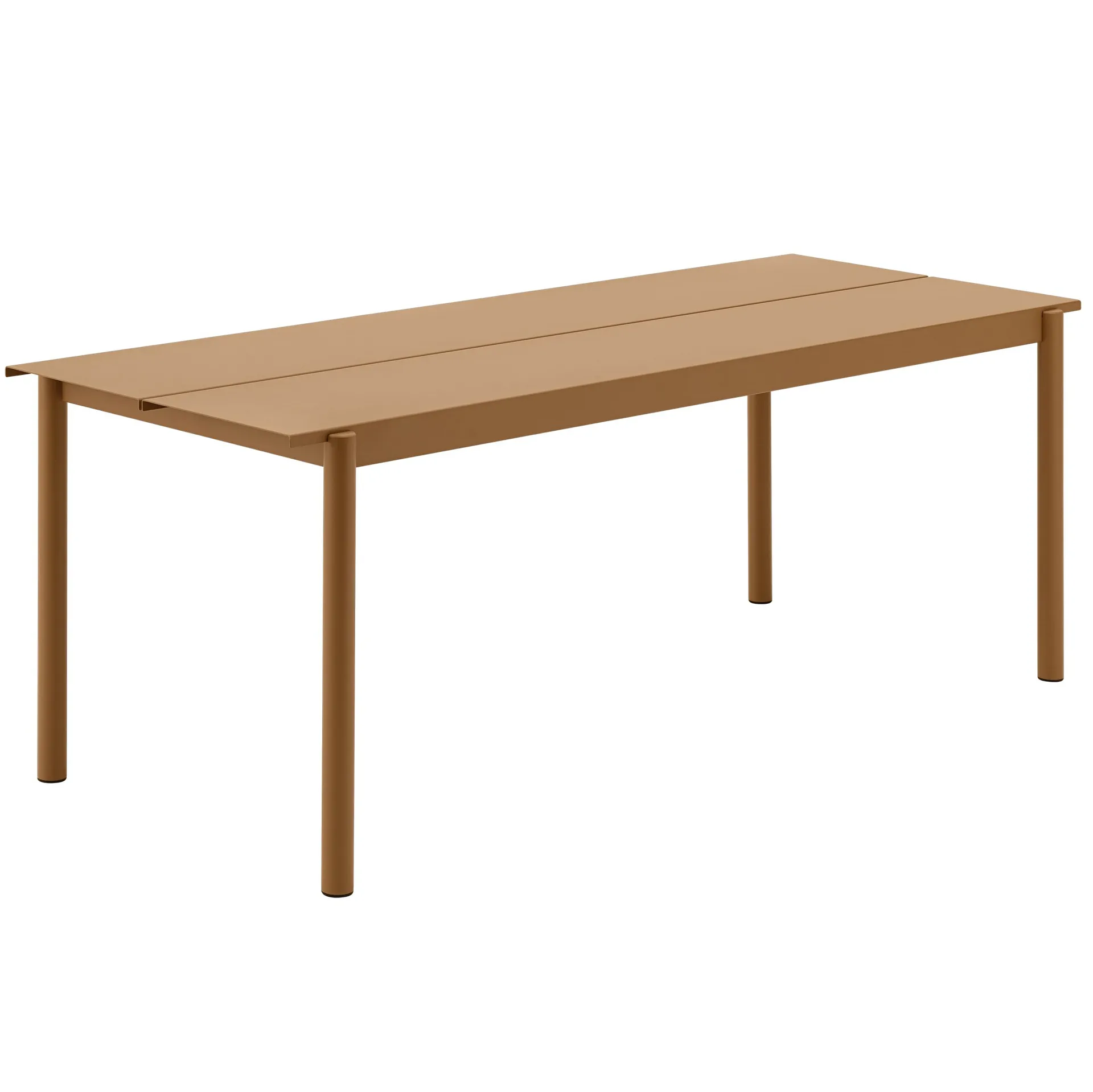 Linear steel table Stahltisch 75 x 200cm, Burnt orange Muuto