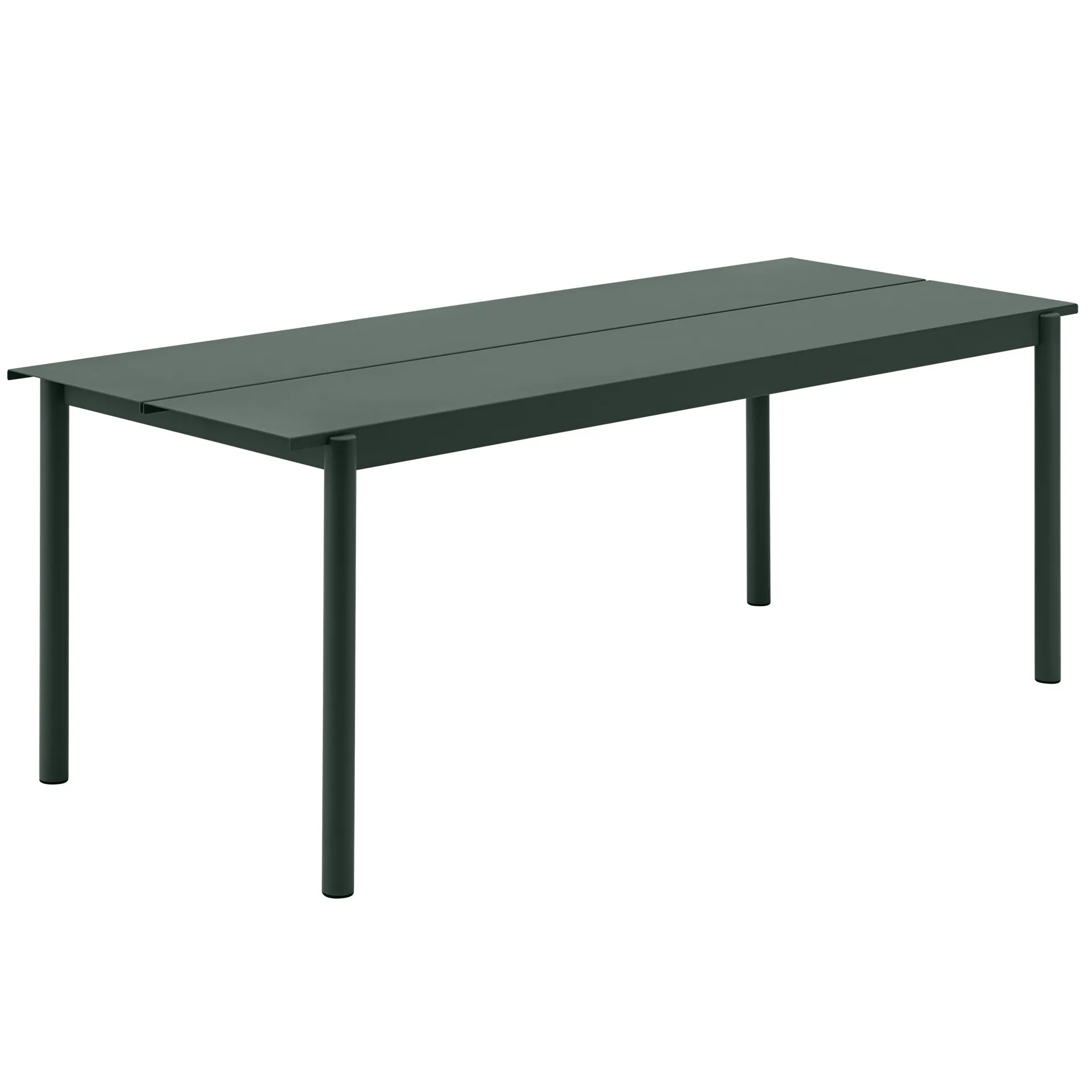 Linear steel table Stahltisch 75 x 200cm, Dark green Muuto