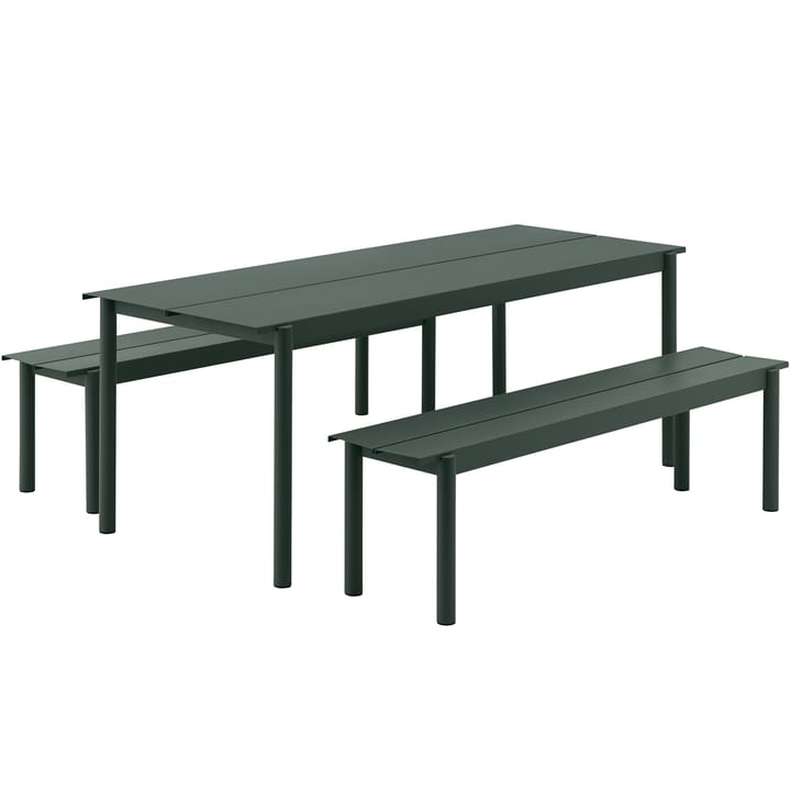 Linear steel table Stahltisch 75 x 200cm - Dark green - Muuto