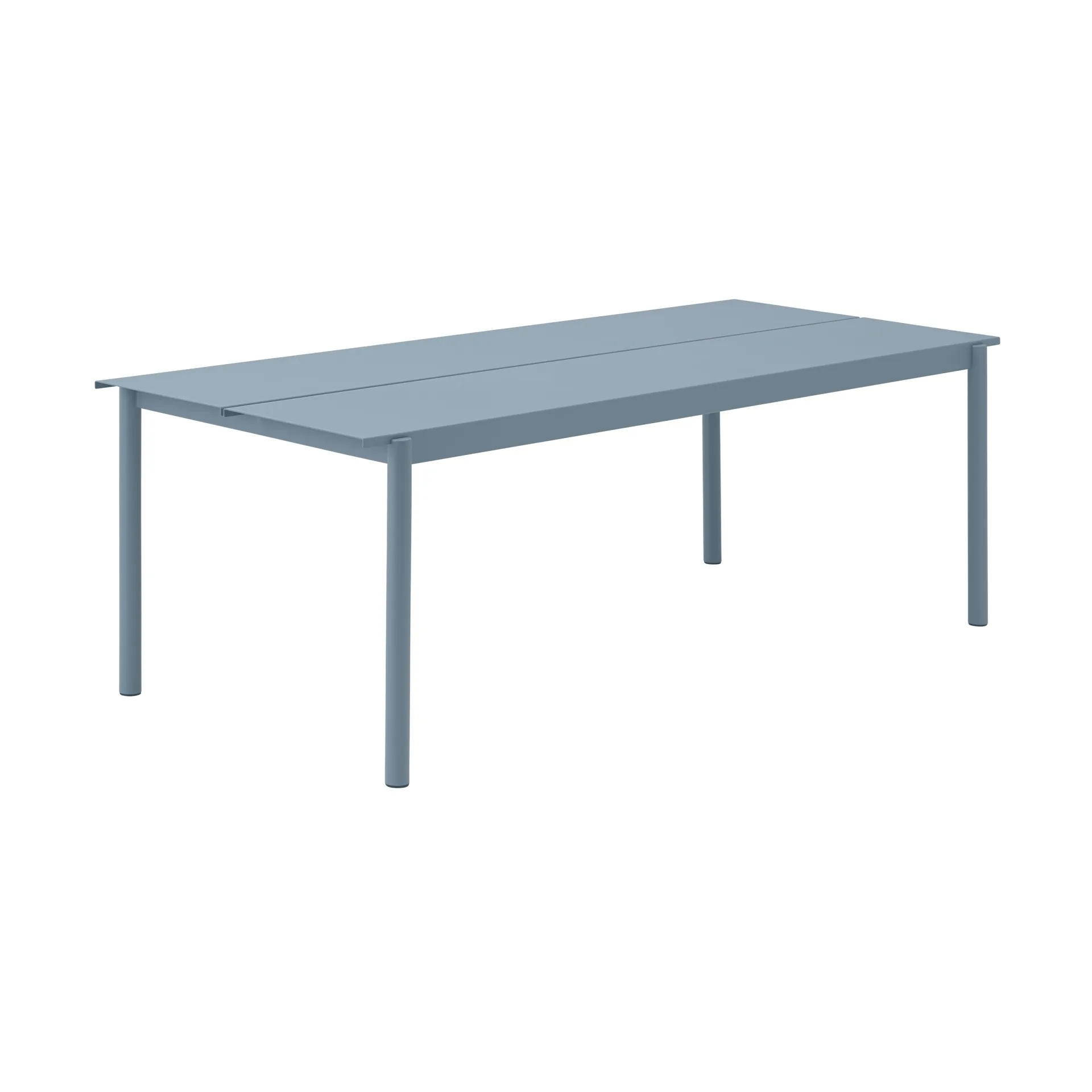 Linear steel table Stahltisch 75 x 200cm, Pale blue Muuto