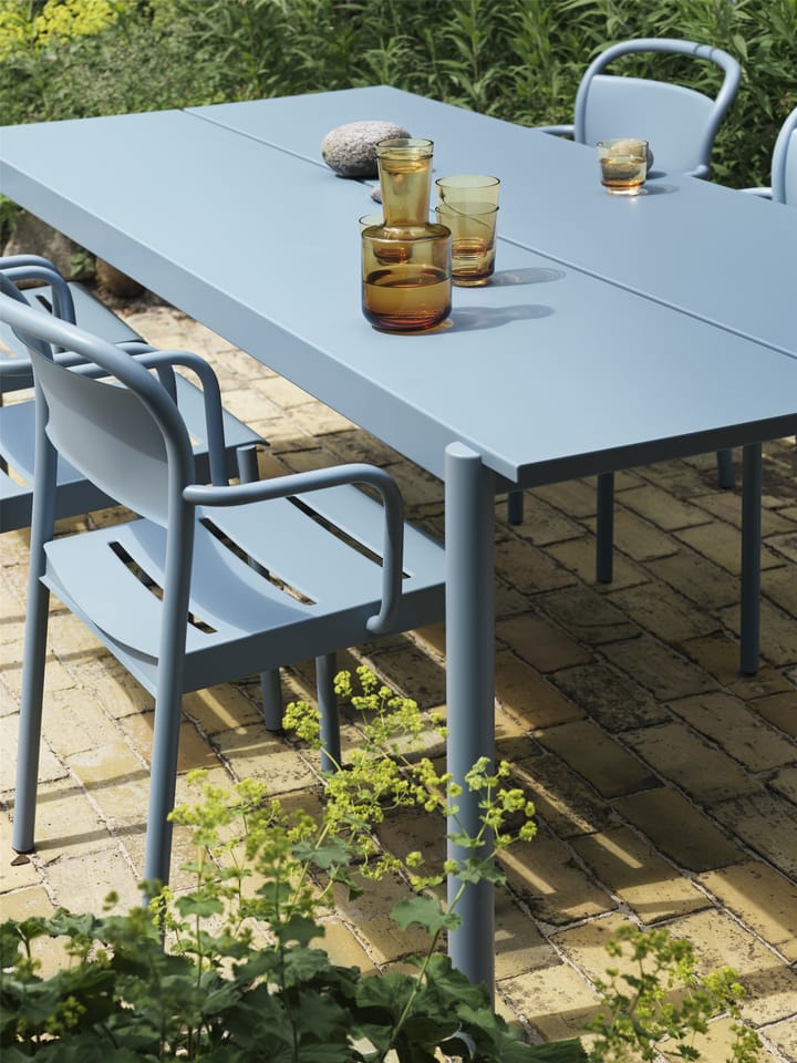 Linear steel table Stahltisch 75 x 200cm - Pale blue - Muuto