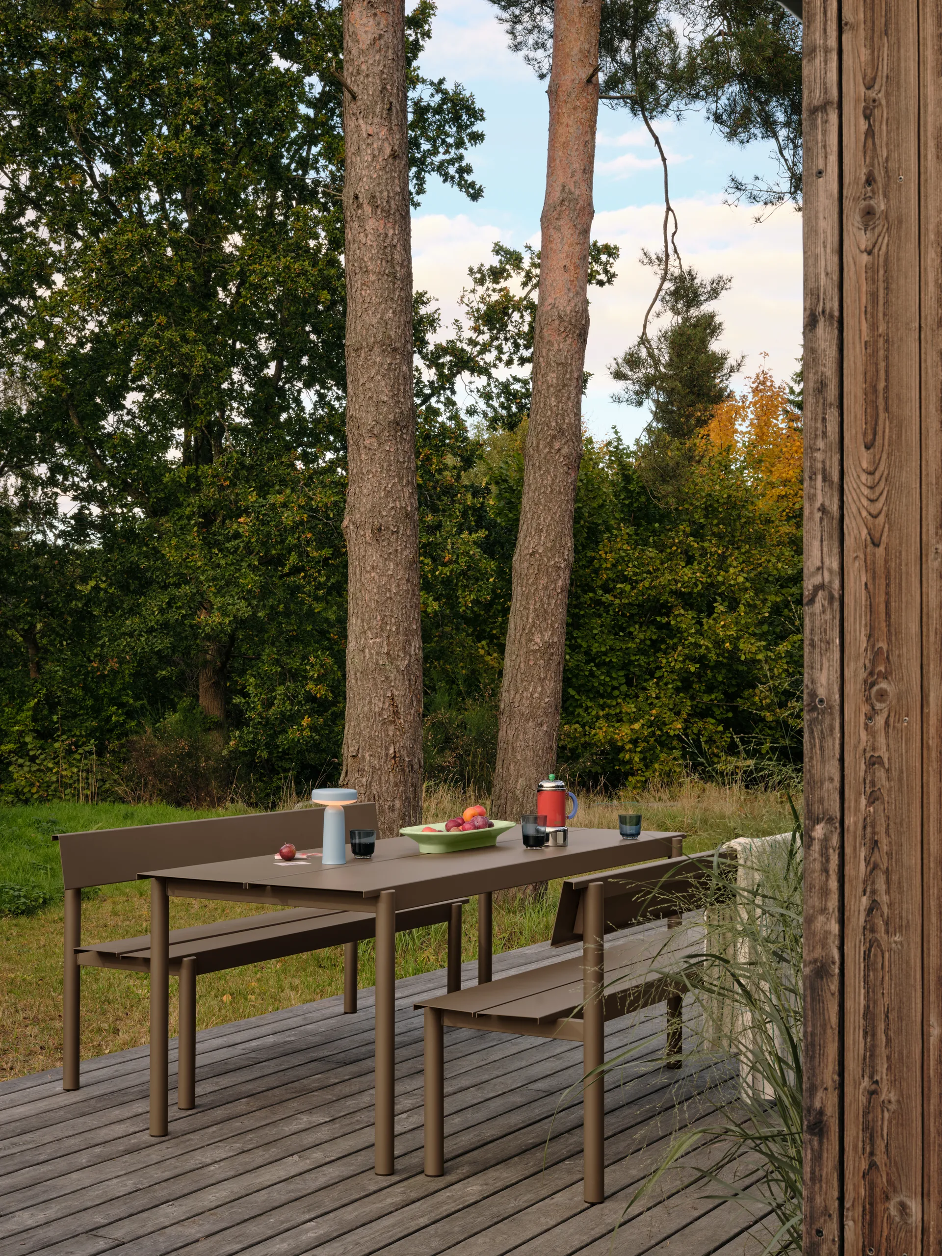 Linear steel table Stahltisch 75 x 200cm, Taupe Muuto