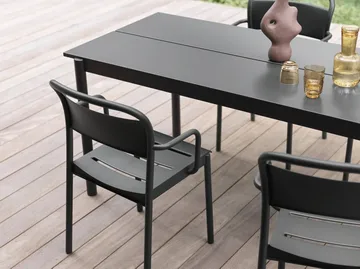 Linear steel table Tisch 220 x 90cm - Black (RAL 7021) - Muuto