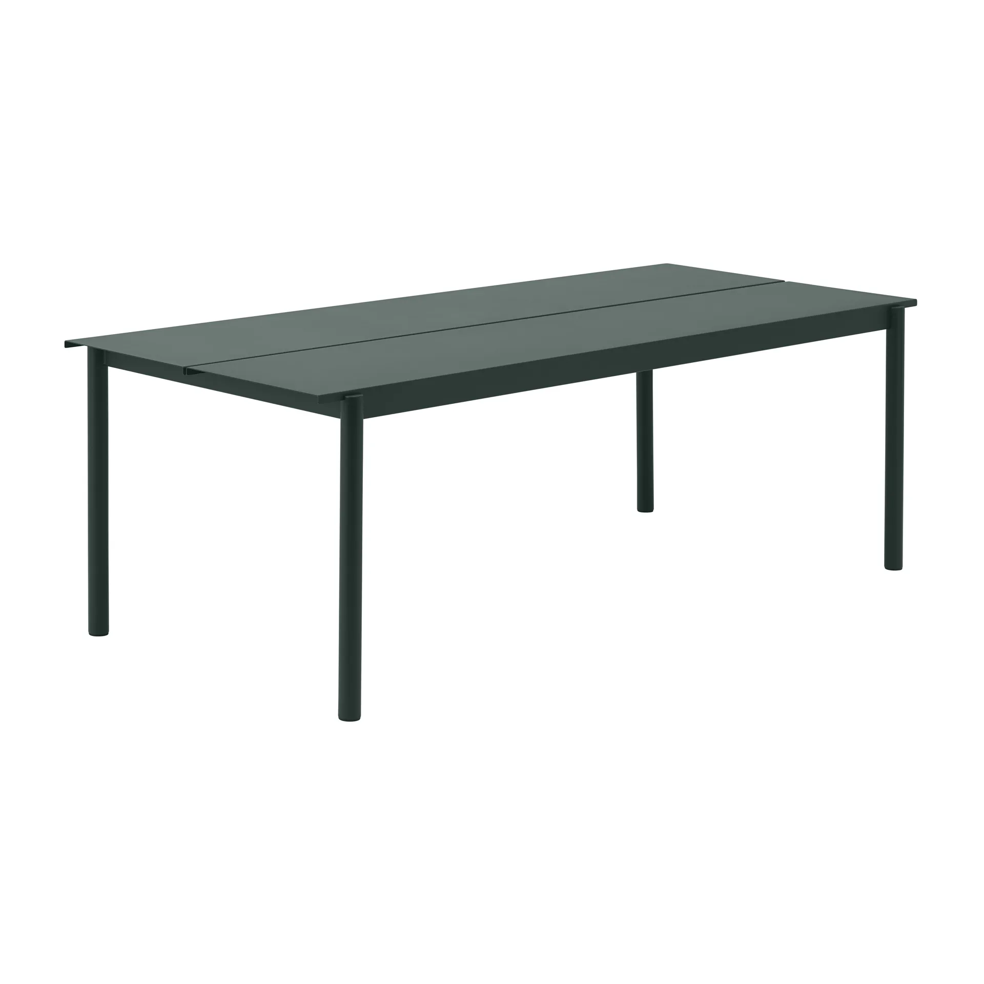 Linear steel table Tisch 220 x 90cm, Dark green (RAL 6012) Muuto