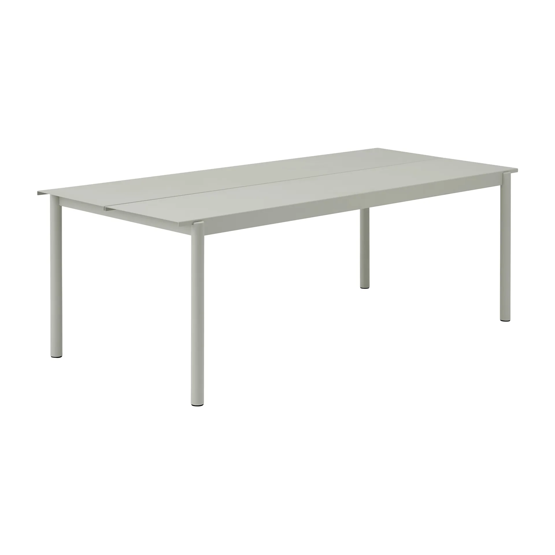 Linear steel table Tisch 220 x 90cm, Grey (RAL 7044) Muuto