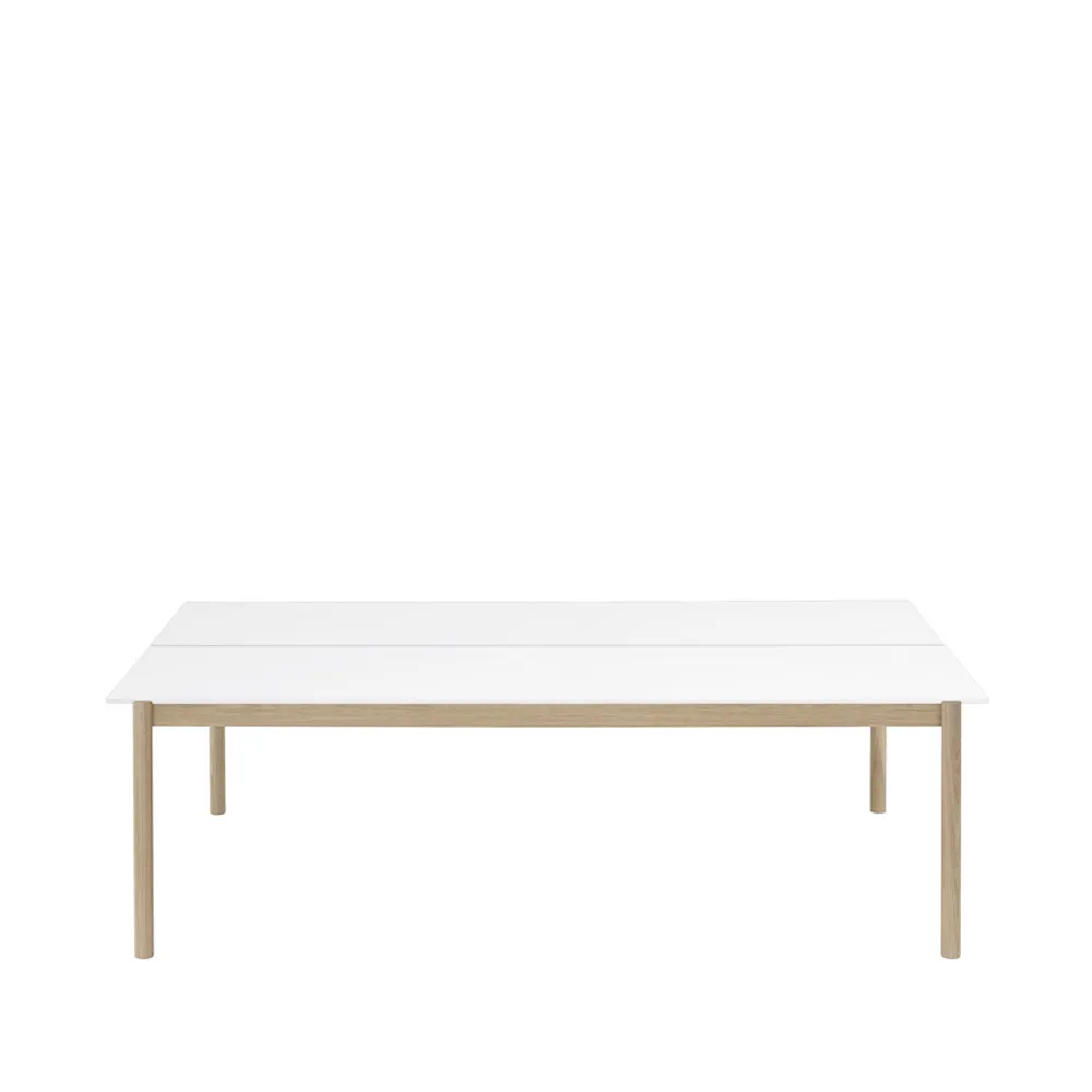 Linear System Tisch 142x240 cm, White laminate-White ABS-Oak Muuto
