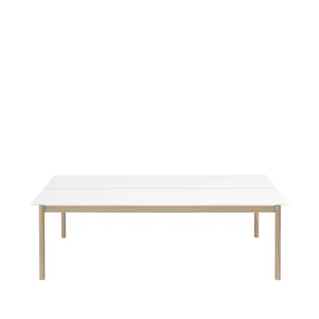 Linear System Tisch 142x240 cm - White laminate-White ABS-Oak - Muuto