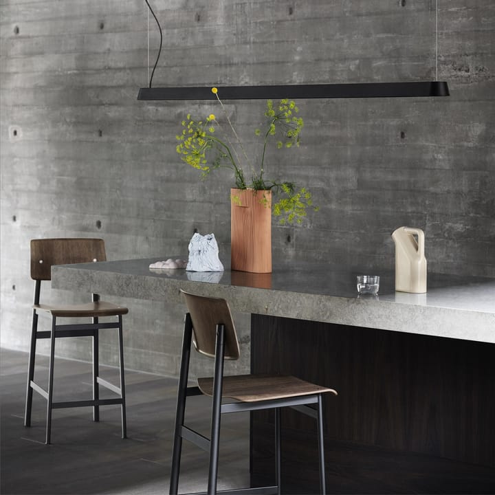 Loft Barstuhl - Oak, hoch, dusty green Stahlgestell - Muuto