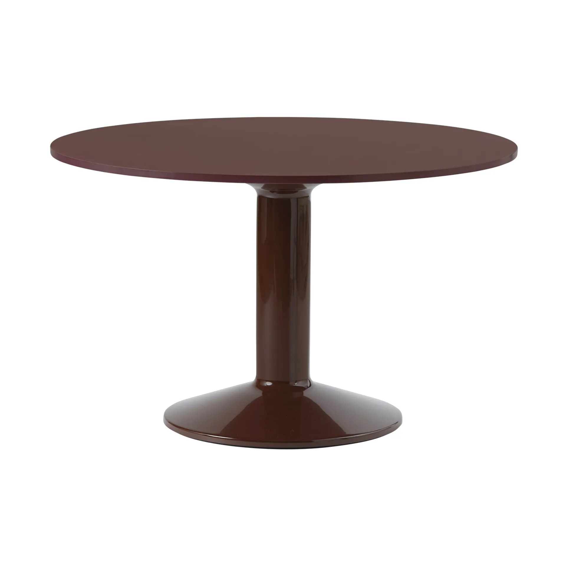 Midst Säulentisch Ø120cm, Dark Red Linoleum-Dark Red Muuto
